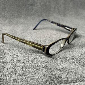 Jill Stuart Eyeglass Frames Full Rim Black  Blue Floral Engraved.            G11